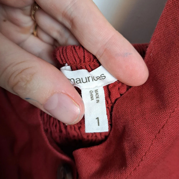 Maurices Burnt Orange Linen Blend Cottagecore Boho Knee Length Dress Size 1 (16) - Picture 5 of 8